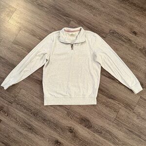 The Normal Brand Light Cream/White Quarter-Zip Sweatshirt